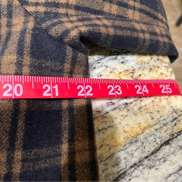 H&M Brown Plaid Wool Coat Jacket Sz 10 Long Dress Quiet Luxury Office Work City‎ - Picture 11 of 14